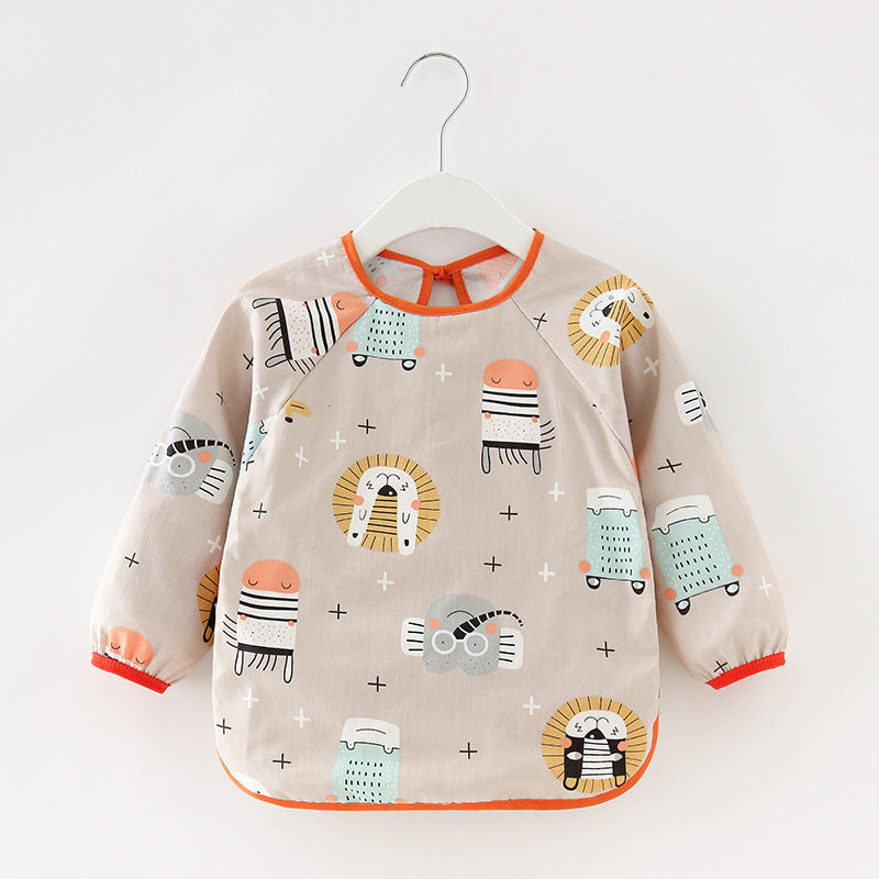 Baby Dinner Coverall Bib Spring And Autumn Long Sleeve Apron 21