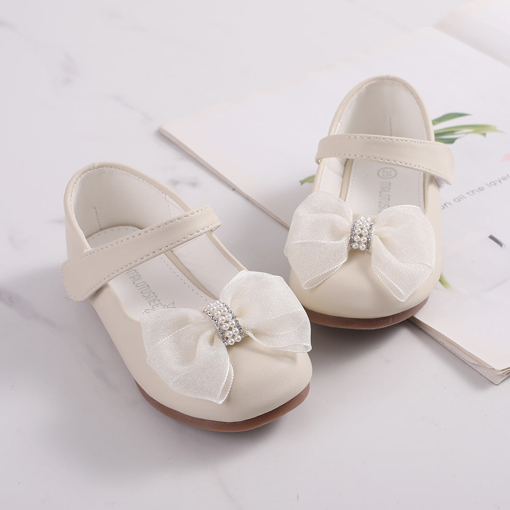 Princess PU Leather Bow Flower Girl Shoes 2