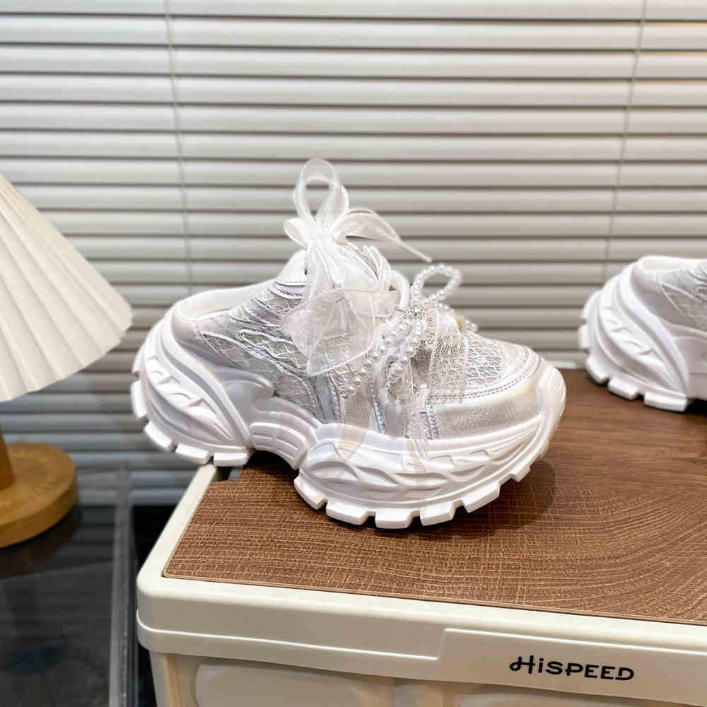 Pearl Lace Bow Baby Girl Daddy Shoes 3