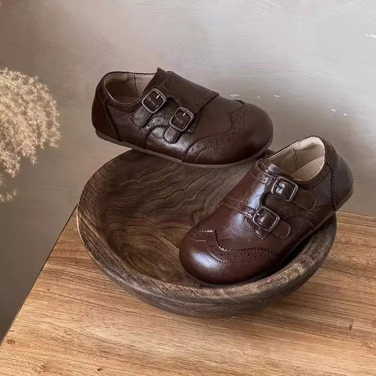 2026 Spring New Kids Leather Loafers, British Style Soft Sole Casual Shoes, Toddler Walking Shoes For Boys & Girls 3