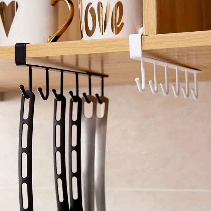 6 Hooks Kitchen Shelf Storage Rack 4