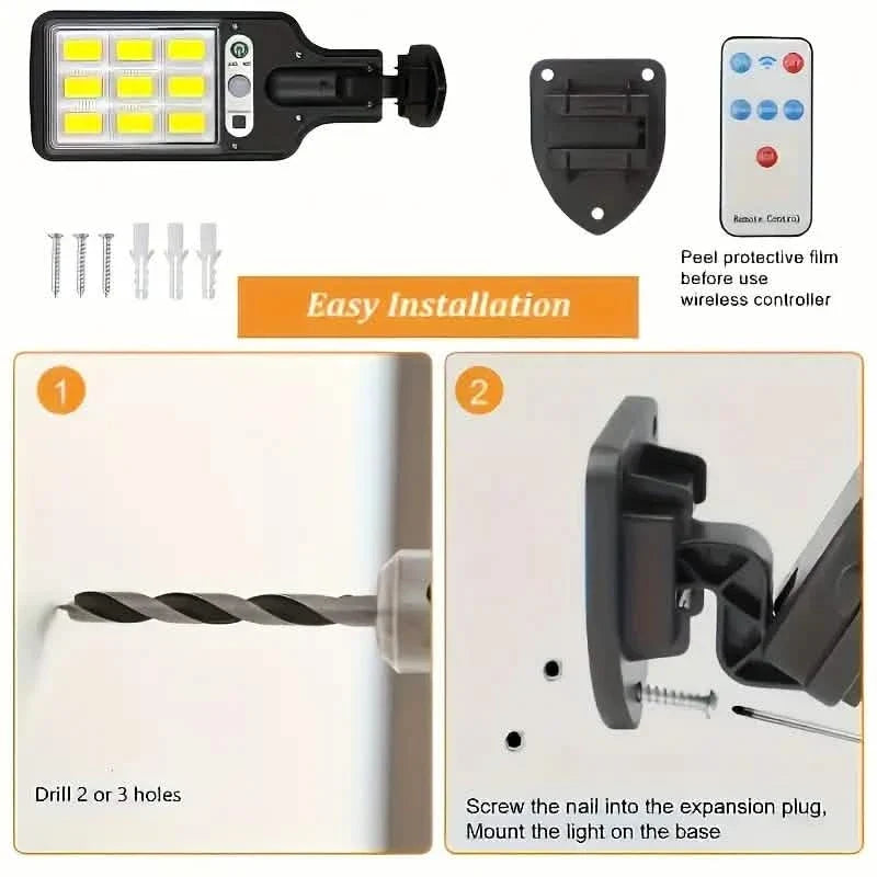 6-Pack: Solar Powered Motion Sensor Outdoor Garden Light with 108 COB LED Lights 7