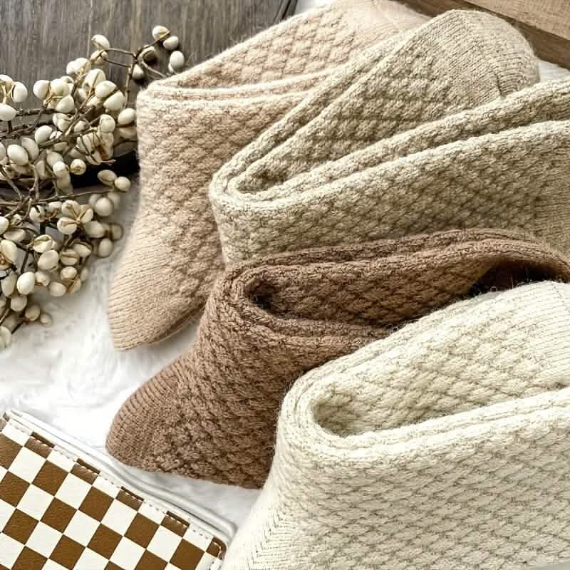 6-Pairs: Autumn and Winter Thick Warm Solid Socks 2