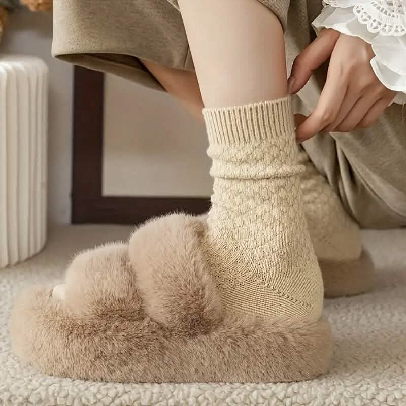 6-Pairs: Autumn and Winter Thick Warm Solid Socks 5