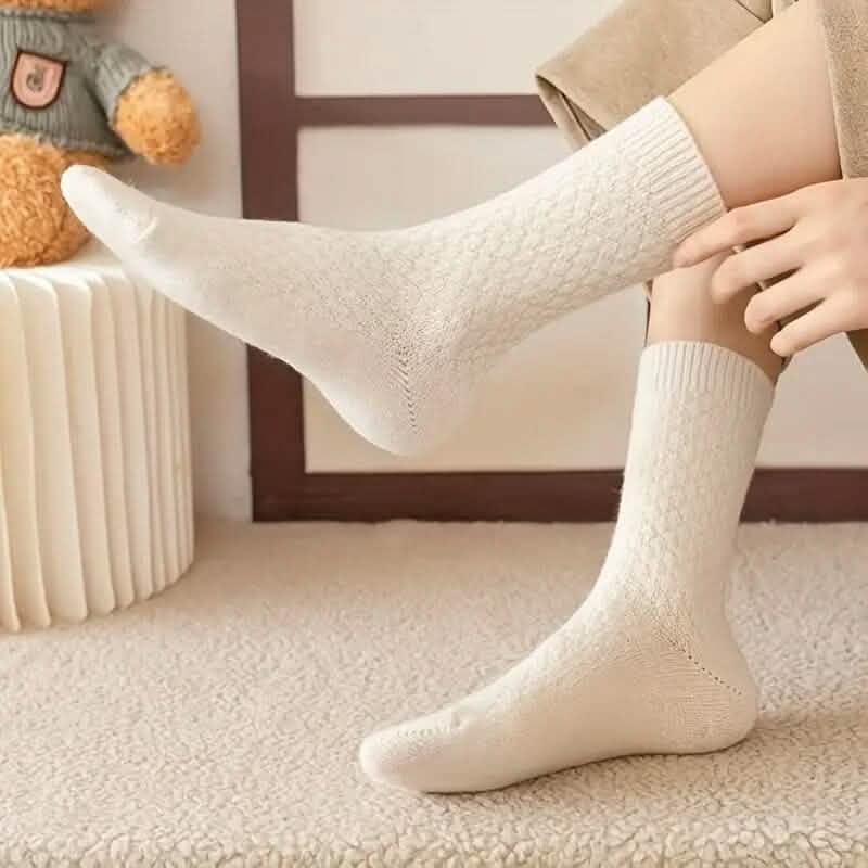 6-Pairs: Autumn and Winter Thick Warm Solid Socks 6