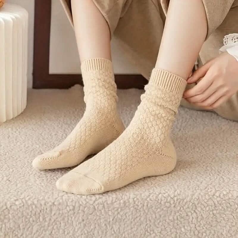 6-Pairs: Autumn and Winter Thick Warm Solid Socks 4