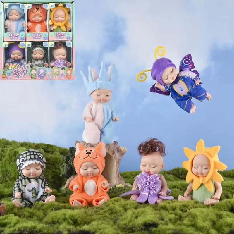 6-Piece Set: Sleeping Doll Princess Girl Toy Gift Box Cute Variety Costume Shape Doll 2