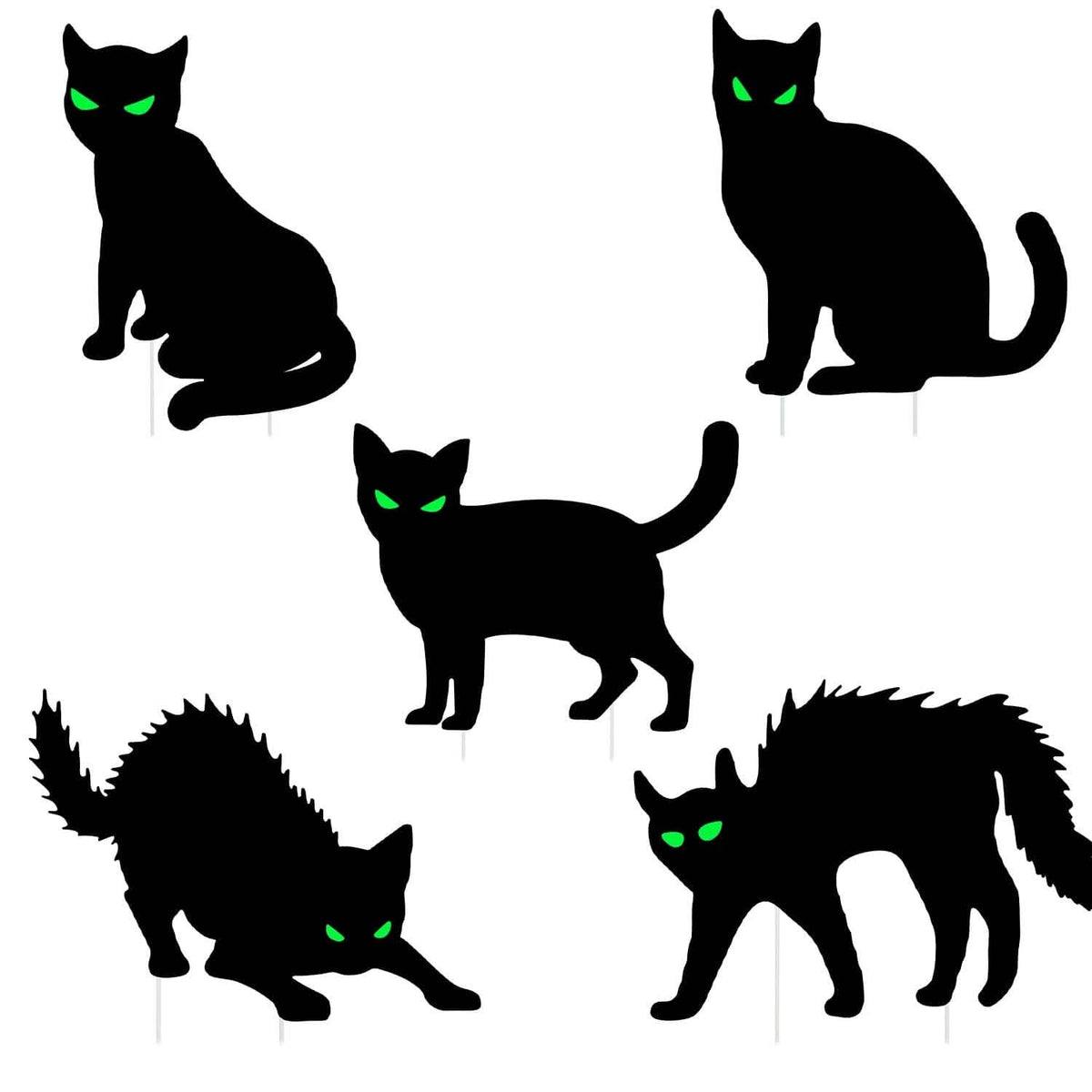 6-Pieces: Glow in the Dark Halloween Yard Sign Decorations with 12 Stakes 4