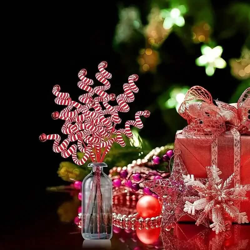 6-Pieces: Red White Candy Christmas Tree Decorations 7
