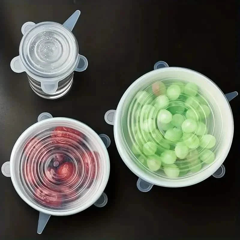 6-Pieces: Reusable Durable Food Storage Bowl Lids 6