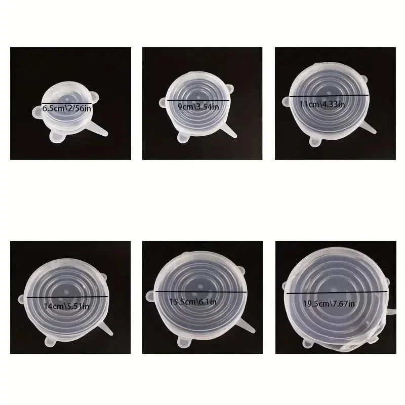 6-Pieces: Reusable Durable Food Storage Bowl Lids 8