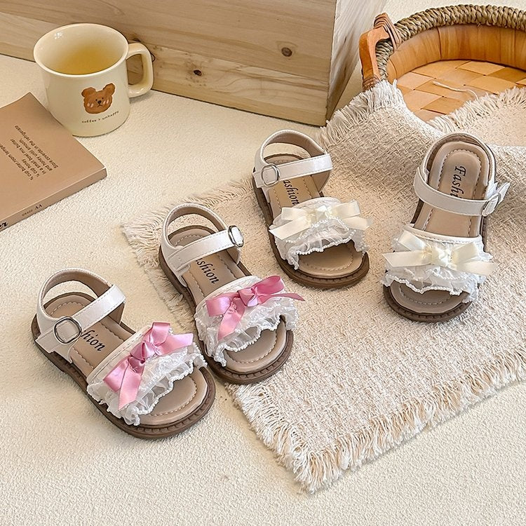 2026 Summer New Kids Sandals, Fashion Bow Walking Shoes, Trendy Princess Sandals For Little Girls 1