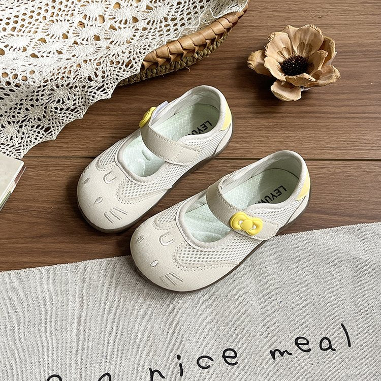 Girls' Mesh Breathable Princess Shoes, Children's Silver Single Shoes, Little Girls' Soft Soled Outer Leather Shoes 6