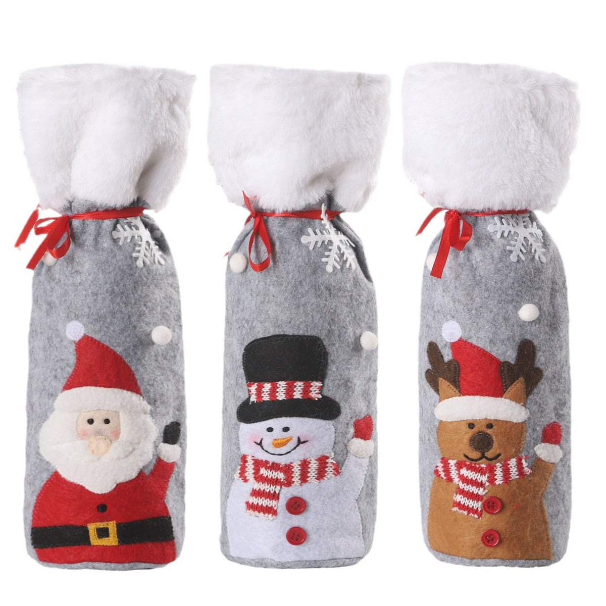 Christmas supplies red wine bottle covers elderly snowmen elk red wine bags household items 5