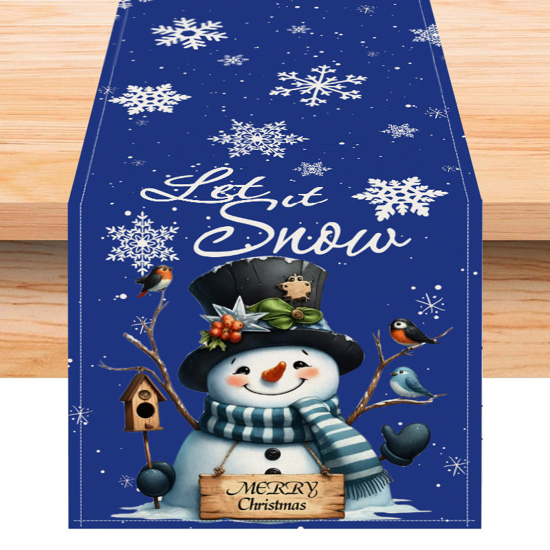 Christmas snowman linen table flag living room dining table decoration tablecloth Christmas restaurant tablecloth coffee table cloth 8