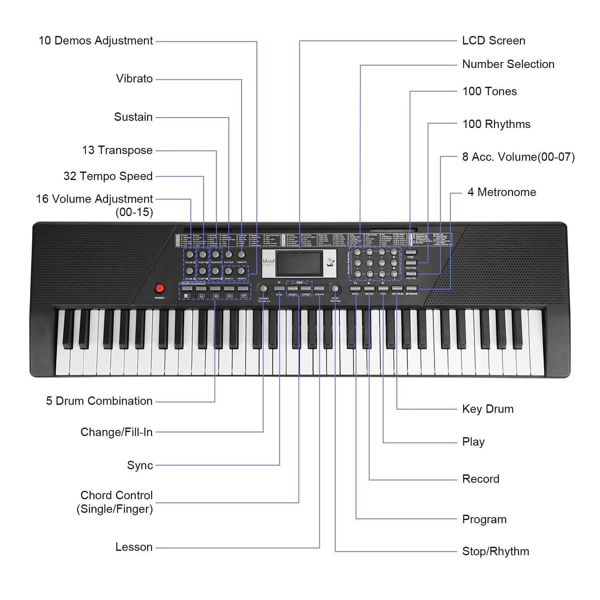 61 Keys Digital Music Keyboard Electronic Piano 5