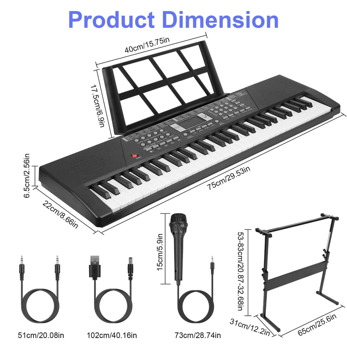 61 Keys Digital Music Keyboard Electronic Piano 16