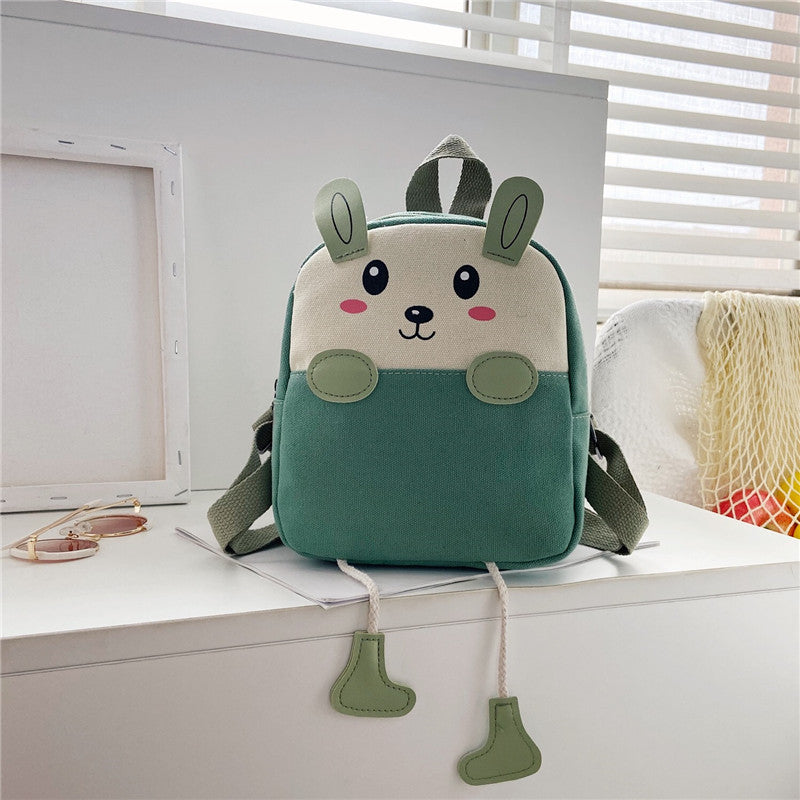 Boys Canvas Backpack Cute Cartoon School Bag 11