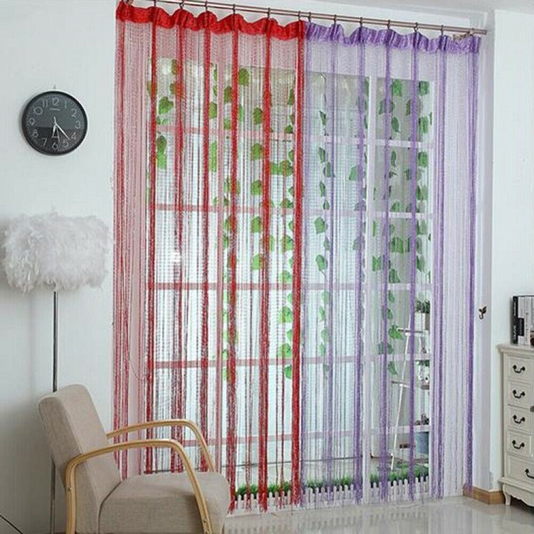 Flashing Silver Thread Curtain 1x2 Meters High Door Curtain With Silver Wire Encryption Living Room Partition Rice Curtain 1