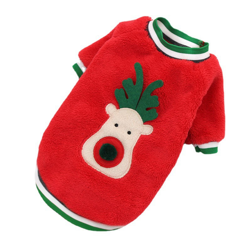 Pet Christmas Clothes Coral Down Dog Sweater Dog Goes Out Christmas Clothes Cats 2