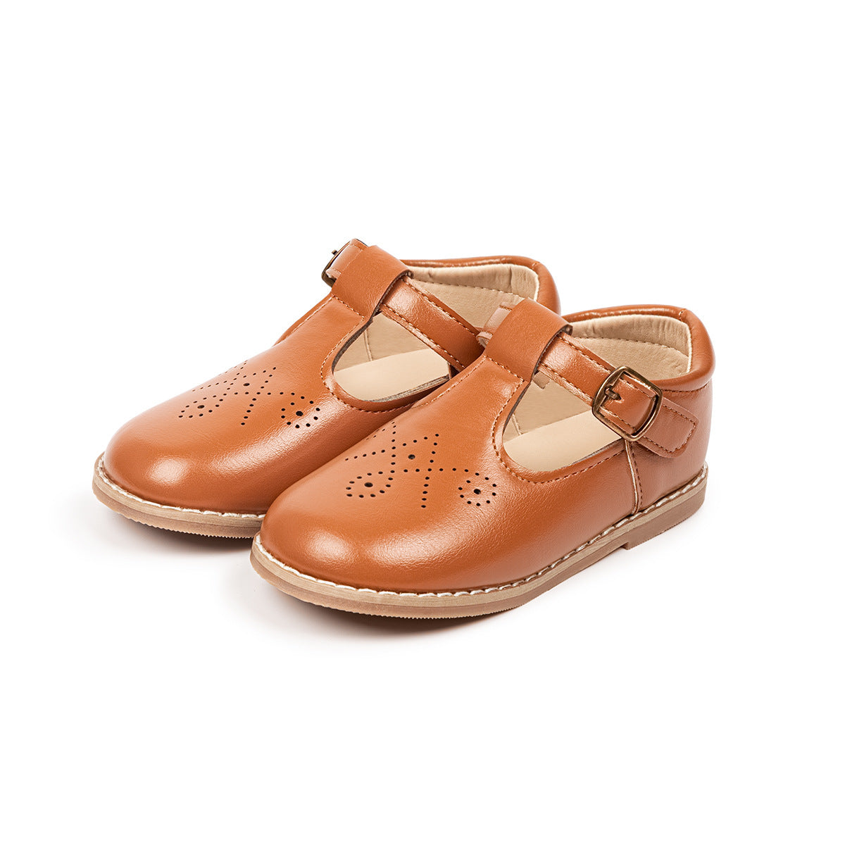 Girls' British Style Leather Shoes Hollow Breathable 7