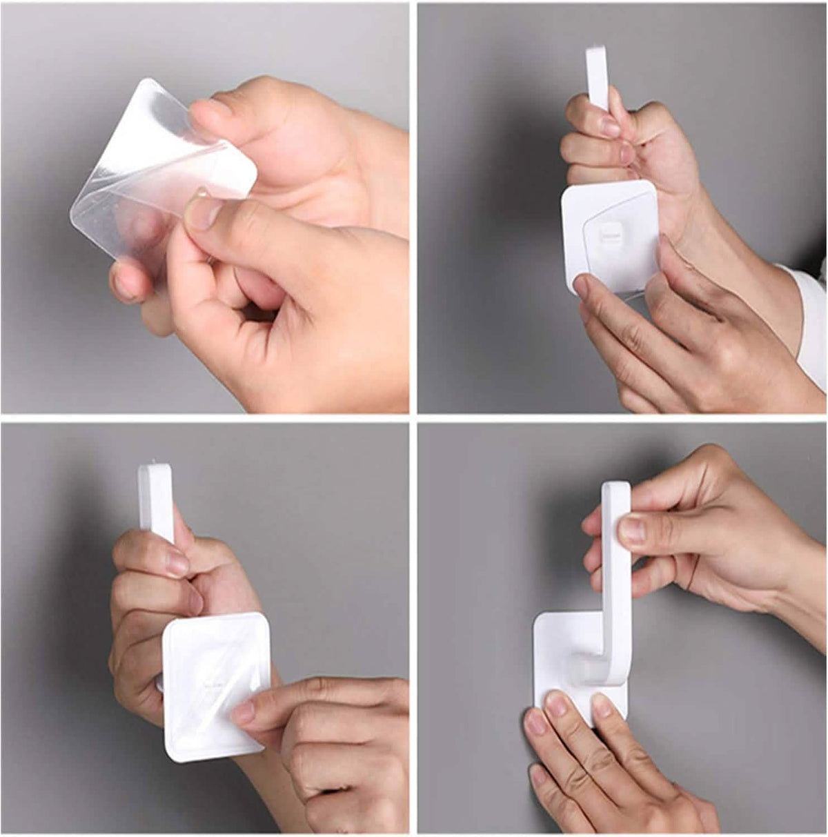 4-Pack: Adhesive Toilet Paper Holder, Wall Mount, White & Black 8