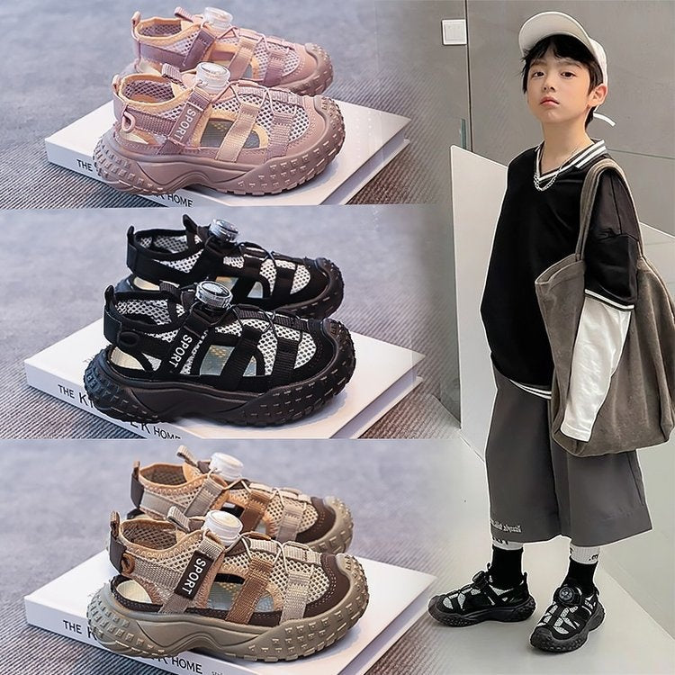 2025 New Summer Hollow Breathable Sandals, Ultra Light Soft Sole Dad Sneakers, Unisex Boys Girls Casual Sports Sandals 1