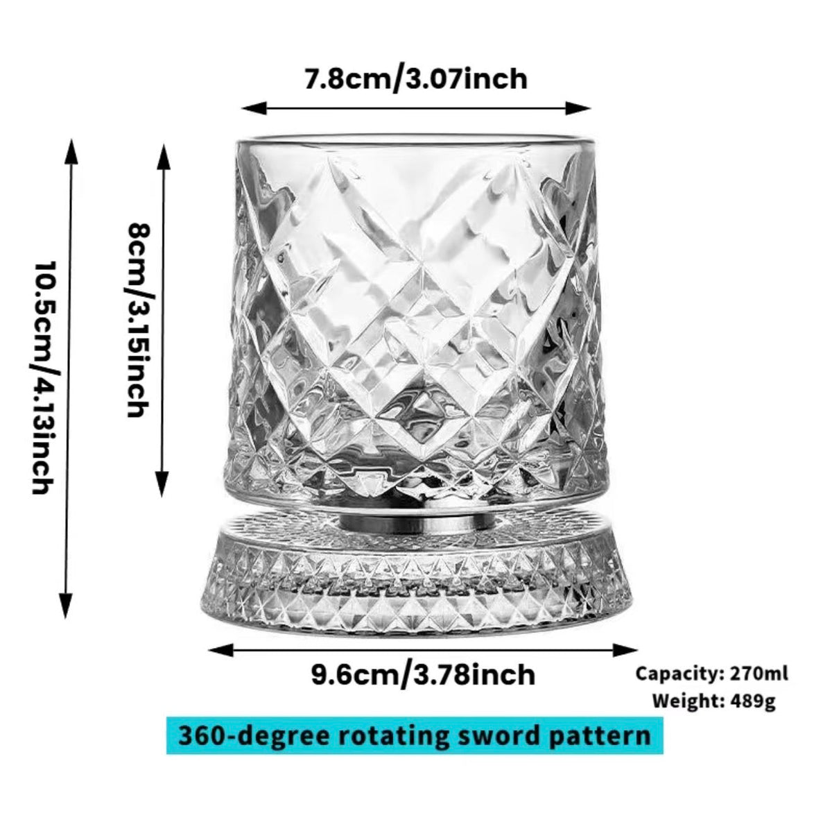 CrystalTwirl Rotating Drink Glass 10