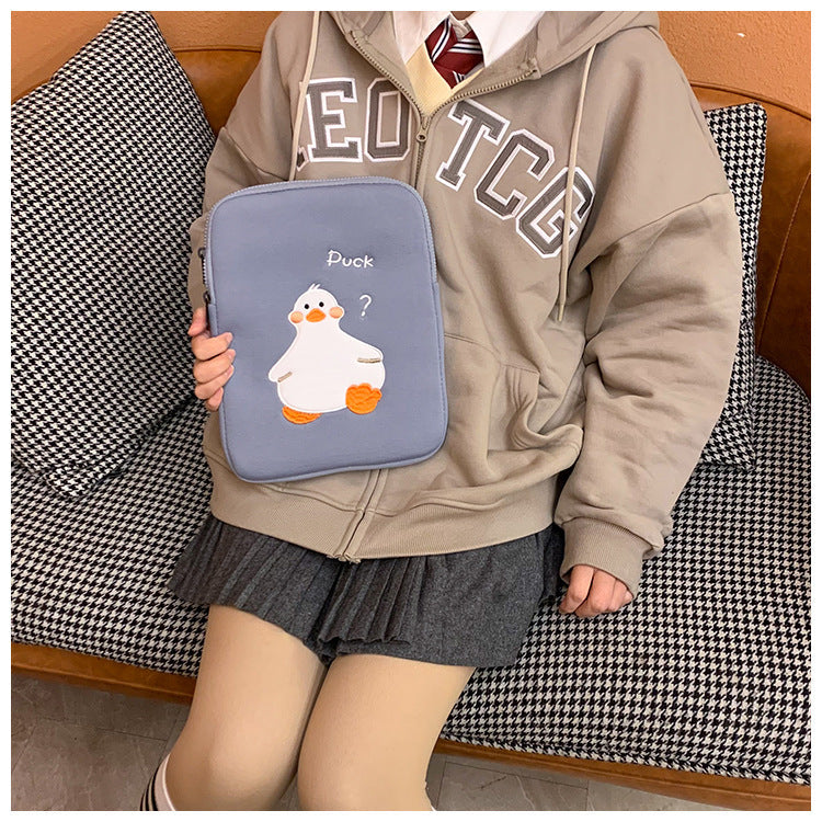 Cartoon Cute Duck Embroidery Ins Niche Design Tablet Case 3