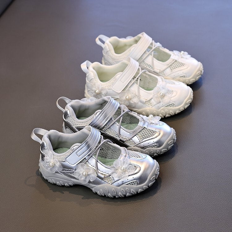 2026 Summer New Kids Sports Sandals, Hollow Mesh Flower Casual Shoes, Breathable Shallow Mouth Girls Shoes For Little Girls 1