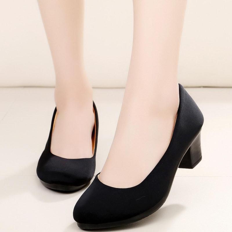 New Spring And Autumn Summer Old Beijing Cloth Shoes Women's Thin Shoes Black Work Shoes High Heels Non-slip Ceremonial Shoes 4