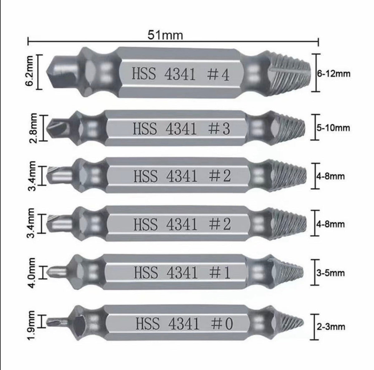 GripOut Screw Extractor Set 3