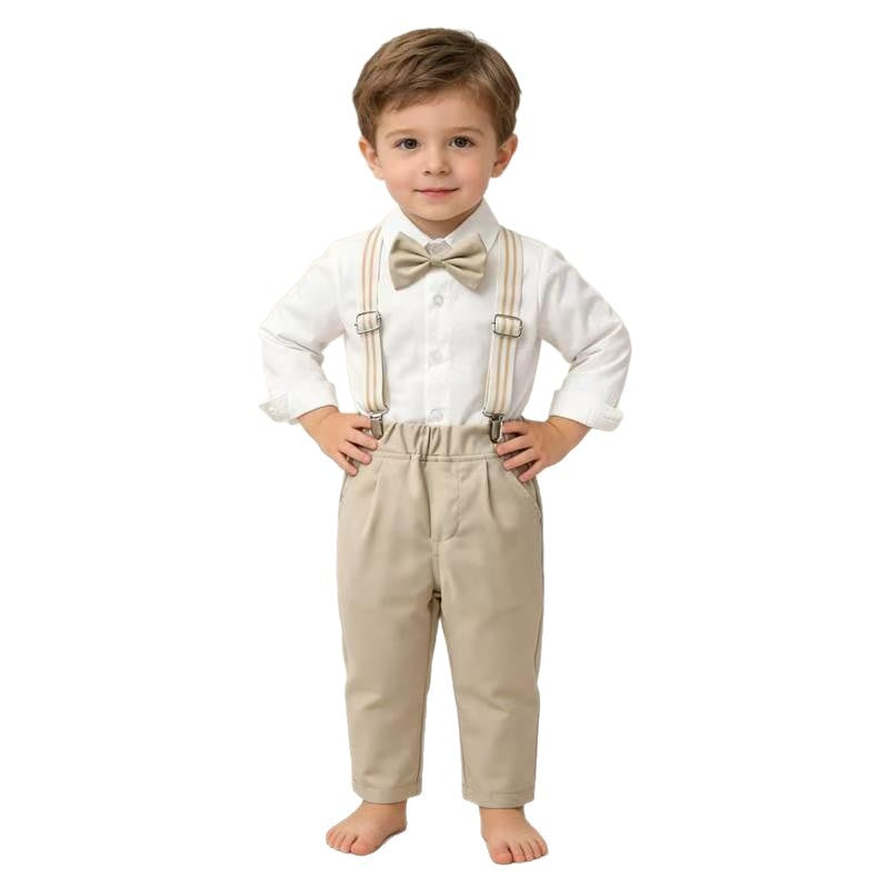 AutumnWinter British-style Boys Suspender Pants Set 5