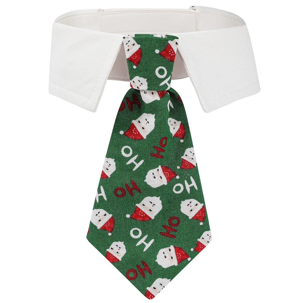 New British style handsome Christmas dog collar Christmas pet tie 4