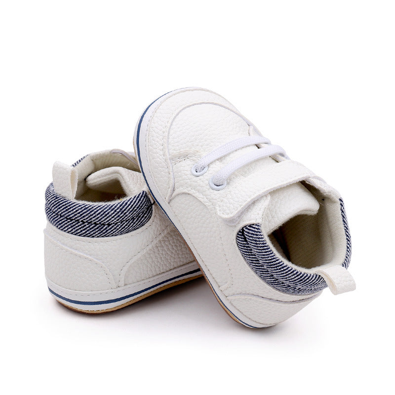 Fashionable Solid-color PU Leather First-walker Shoes For Babies 3