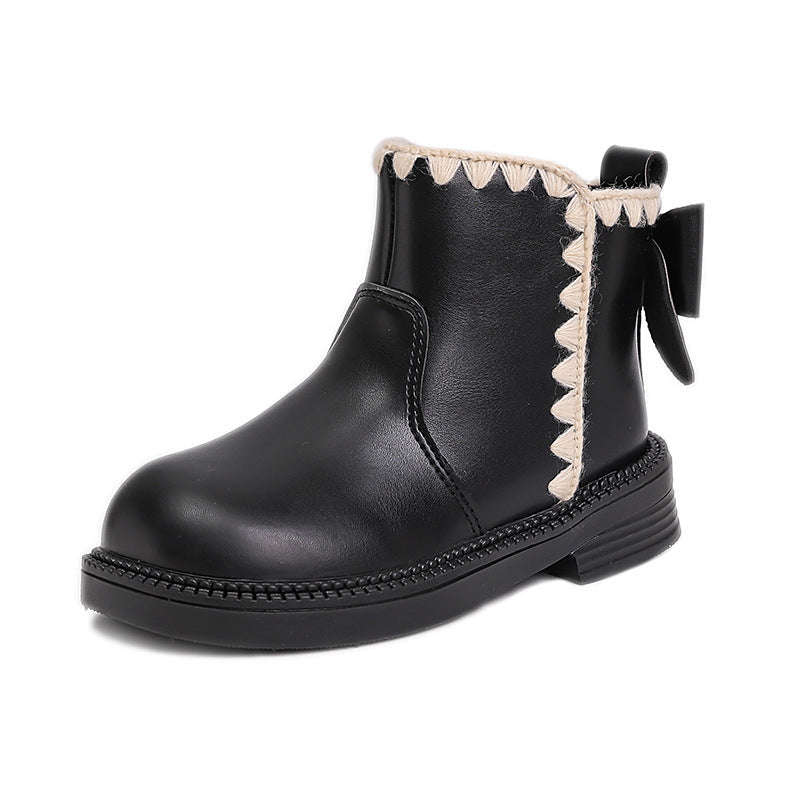 Girls' Soft-soled Velvet-lined Leather Boots 5