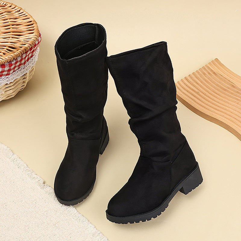 Korean-style Velvet-lined High-top Kids' Fashion Boots 8