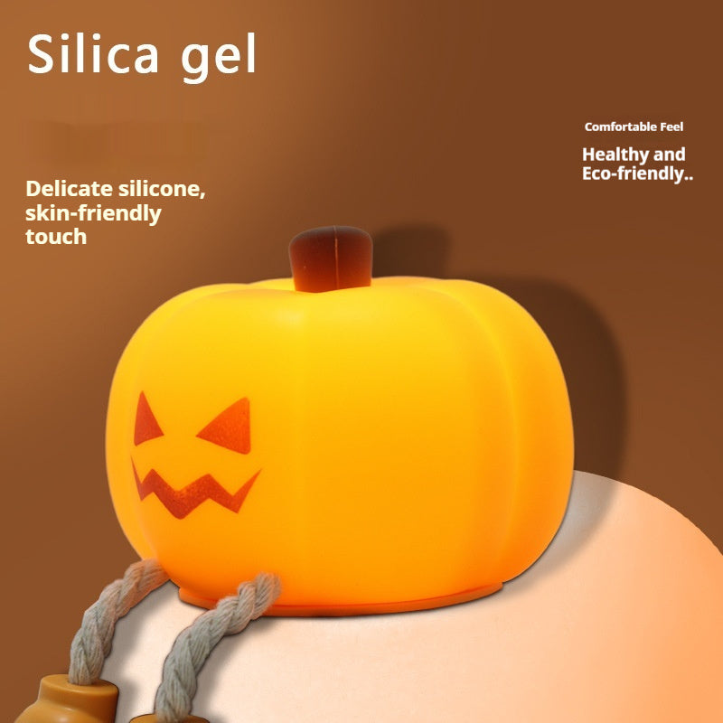 Home Decor Halloween Pumpkin Night Light Cute Soft Silicone Lamp Touch  Dimmable Rechargeable Bedside Decor Light Kids Gifts Halloween Decorations 11