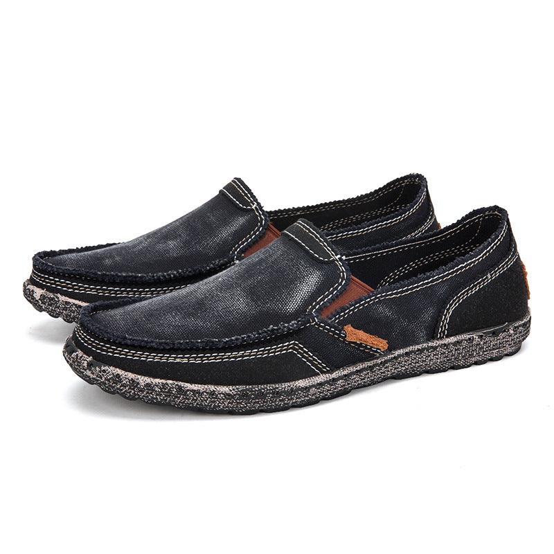 Mens Casual Canvas Loafer Shoes Fashionable Washed Denim 9