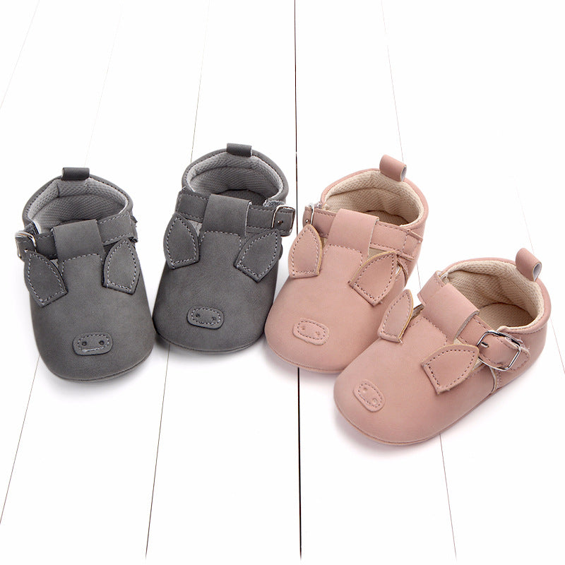 Spring and autumn cartoon animal baby shoes matte leather non-slip soft bottom baby shoes wholesale 0884 3