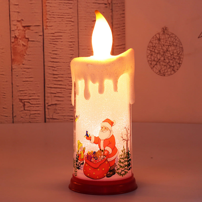 Christmas decoration candle light LED simulation flame candle Santa Claus snowman decoration night light 5