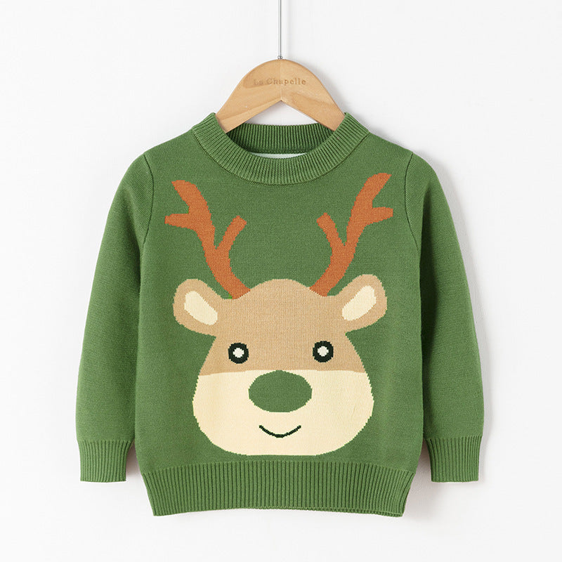 Cotton Double Layer Autumn Winter Christmas Long Sleeved Children's Sweater 15