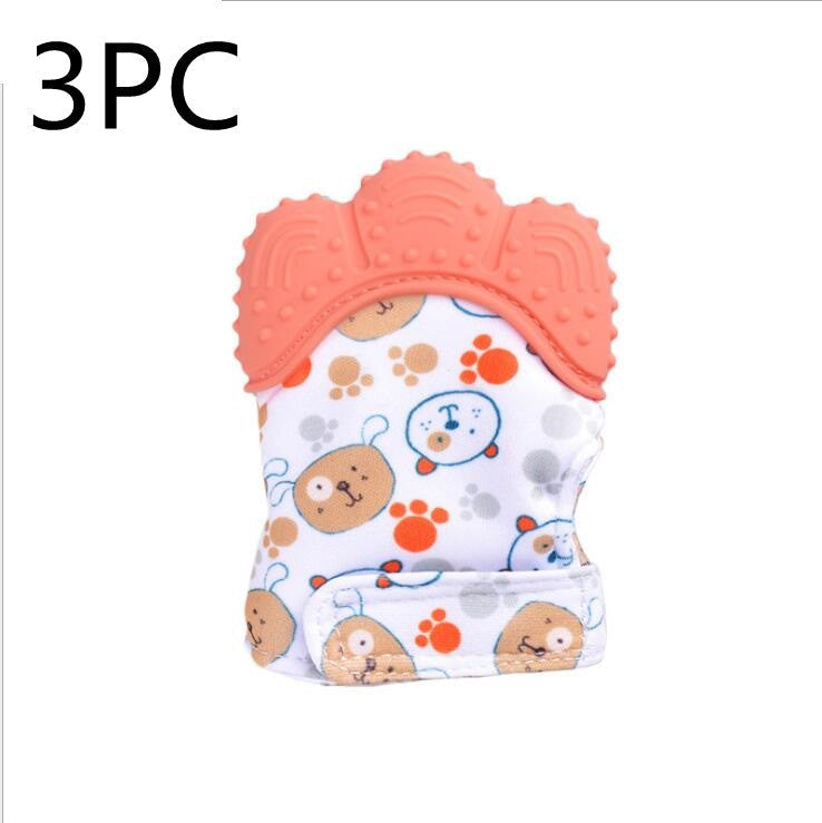 Baby teether baby anti-bite silicone molar gloves children's sound toys 13