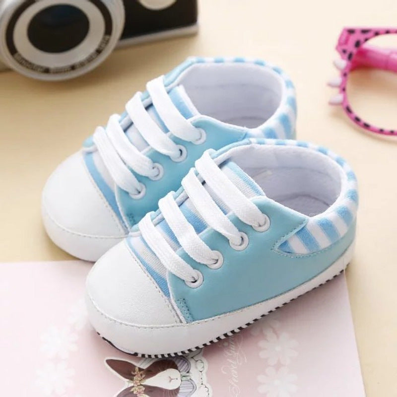 Autumn Unisex Cotton Cartoon Baby Toddler Shoes With Lace-up Canvas Shoes, Massage Shoes 1