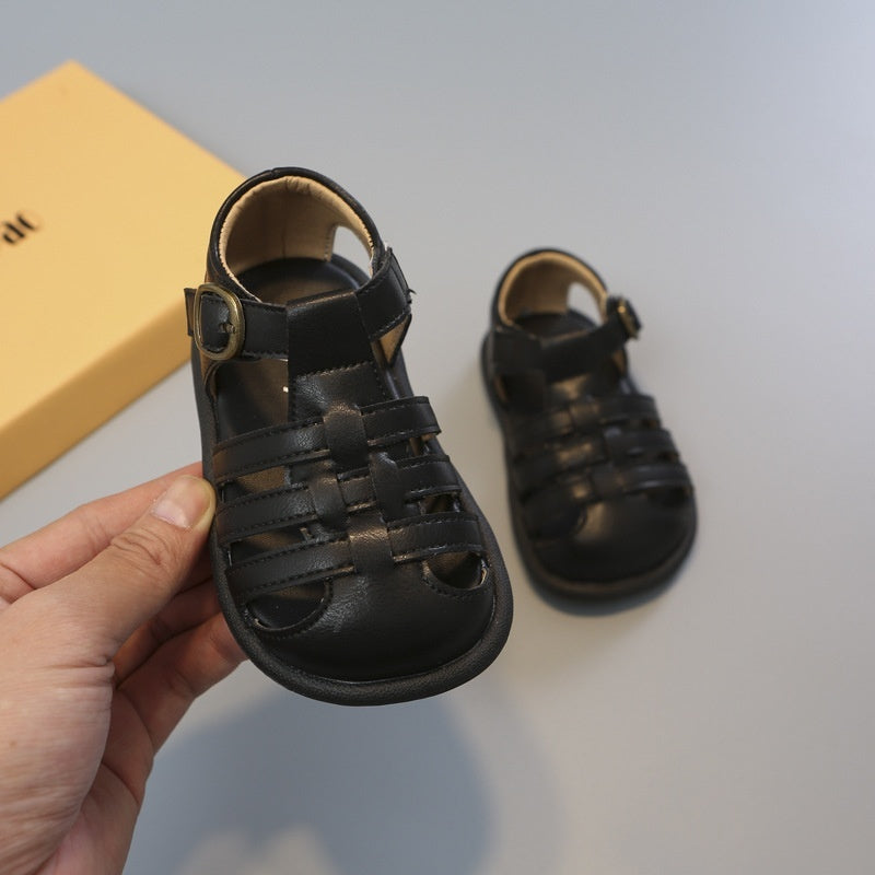 Girls' Closed Toe Children's Shoes Toddler Shoes Woven Hollowed Roman Shoes 10