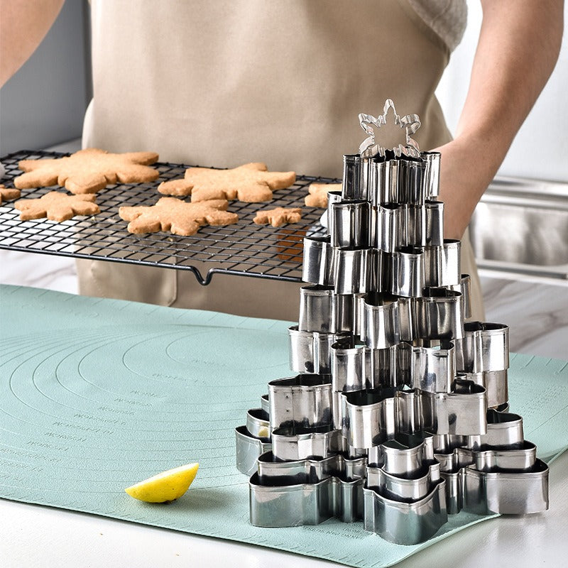 Christmas snowflake biscuit mold stainless steel snowflake three-dimensional biscuit mold biscuit cut into 10 pieces set 5