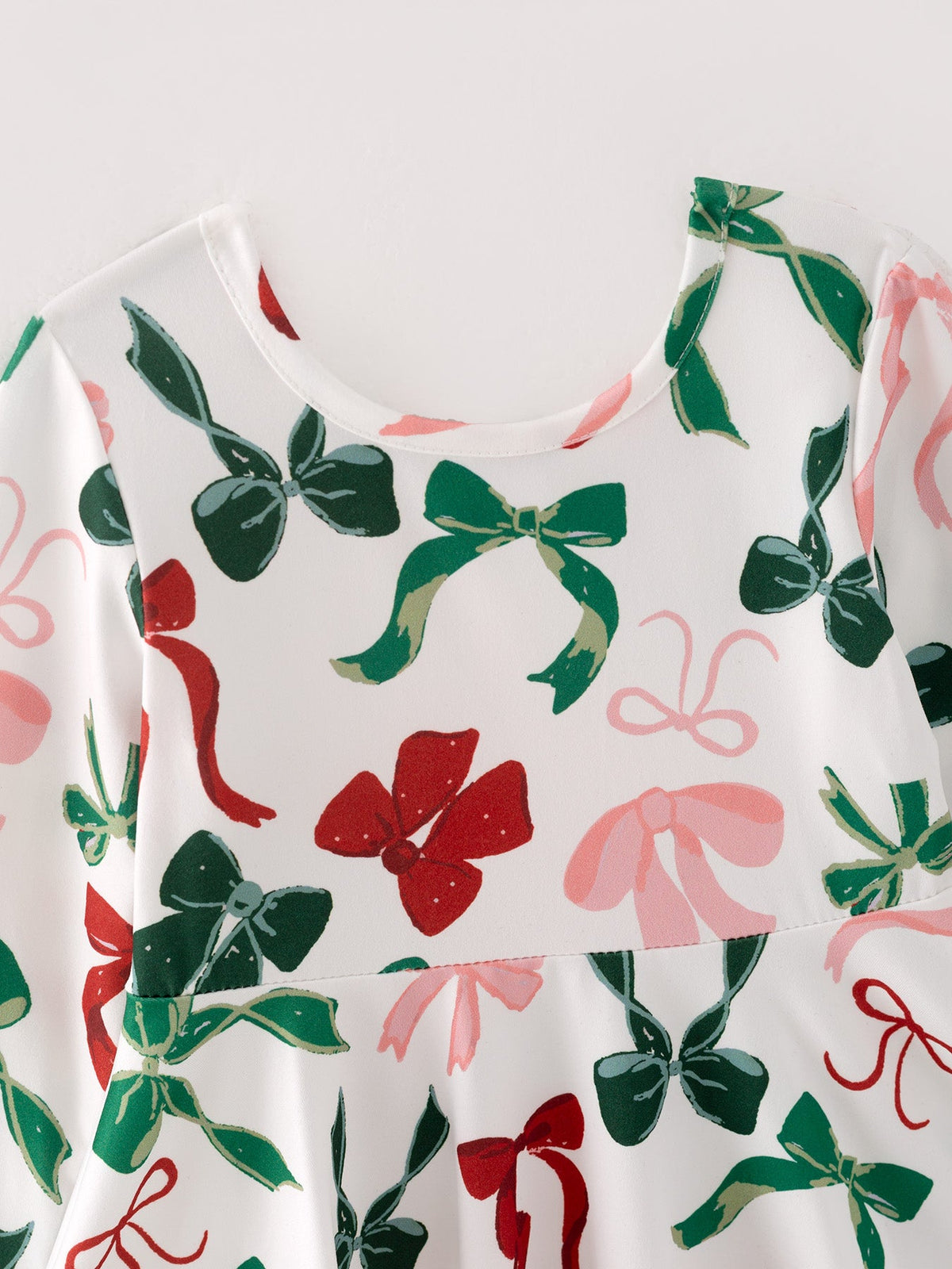 Girls Christmas Bow Print Dress 8