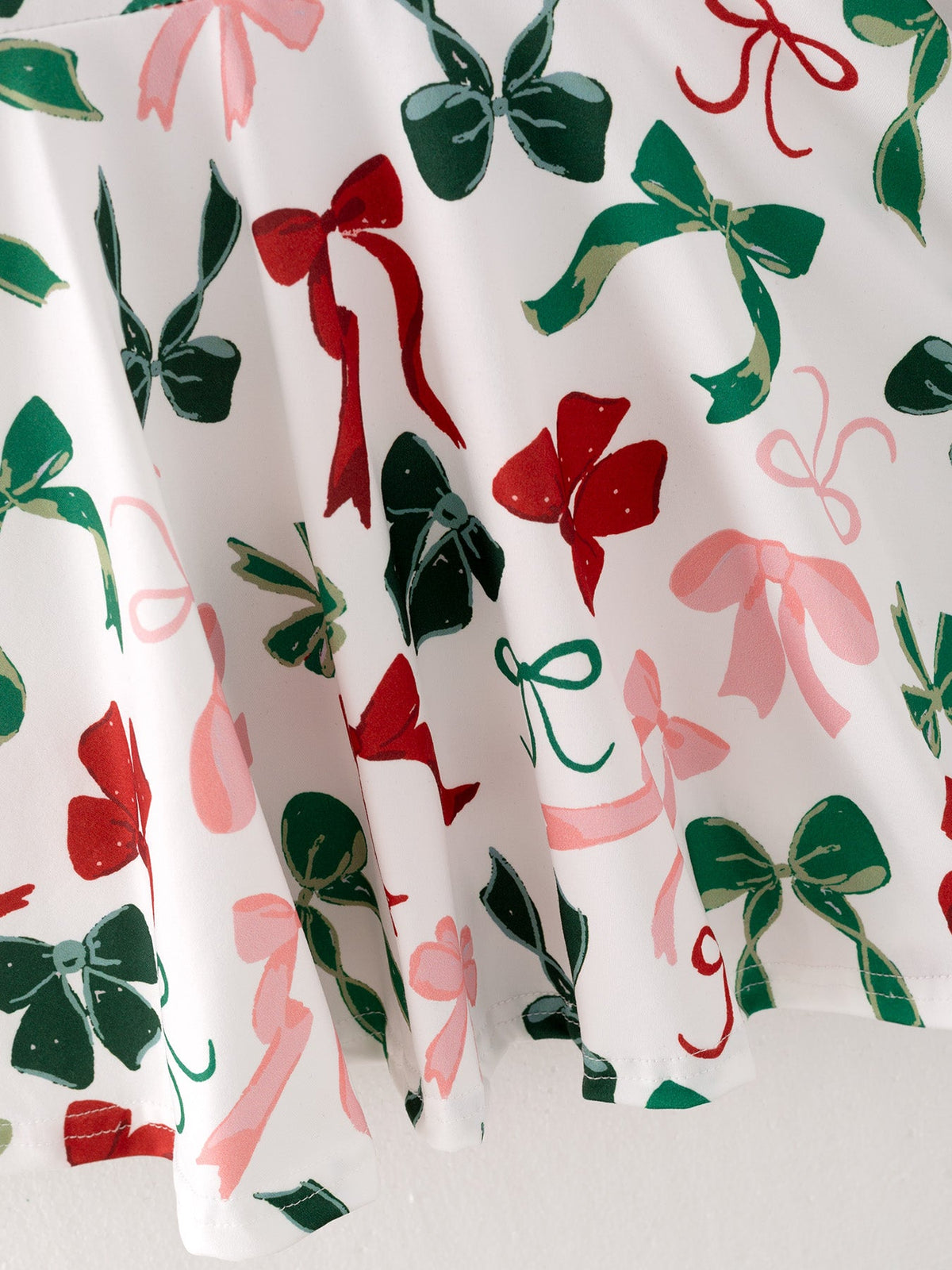 Girls Christmas Bow Print Dress 10