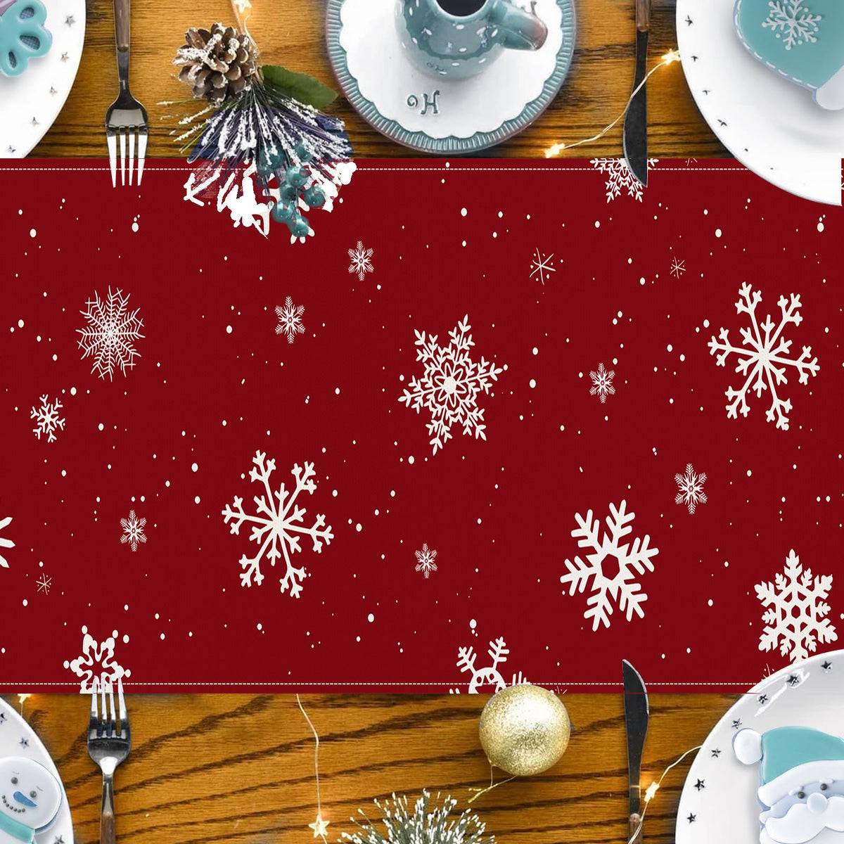 Owl Linen Table Flag Christmas Day Table Decoration Tablecloth Kitchen Restaurant Tablecloth Tea Table Cloth 3