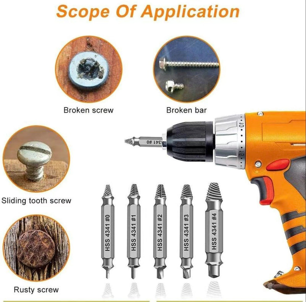 GripOut Screw Extractor Set 6